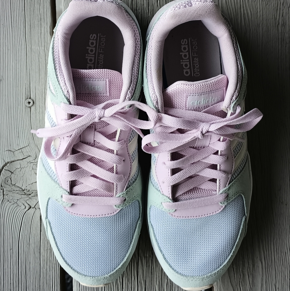 Adidas Women's Sneakers - Light Pink and Mint